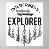 Wilderness Explorer Station Wagon Canoe Trees Poster (Voorkant)