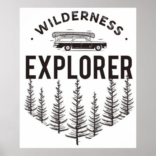 Wilderness Explorer Station Wagon Canoe Trees Poster (Voorkant)