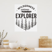 Wilderness Explorer Station Wagon Canoe Trees Poster (Keuken)