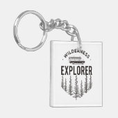 Wilderness Explorer Station Wagon Canoe Trees Sleutelhanger (Voorkant Links)