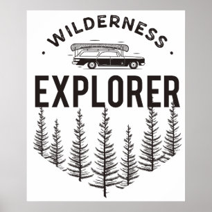 Wilderness Explorer Stationwagen Kano Trees Poster