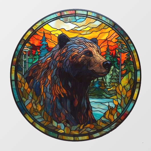 Wilderness Forest Beer Faux Glas in lood Raamsticker (Vel)