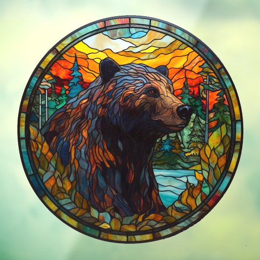 Wilderness Forest Beer Faux Glas in lood Raamsticker (Vel 3)