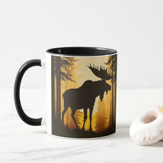 Wilderness Forest Bull Moose Rustiek Mok (Met donut)