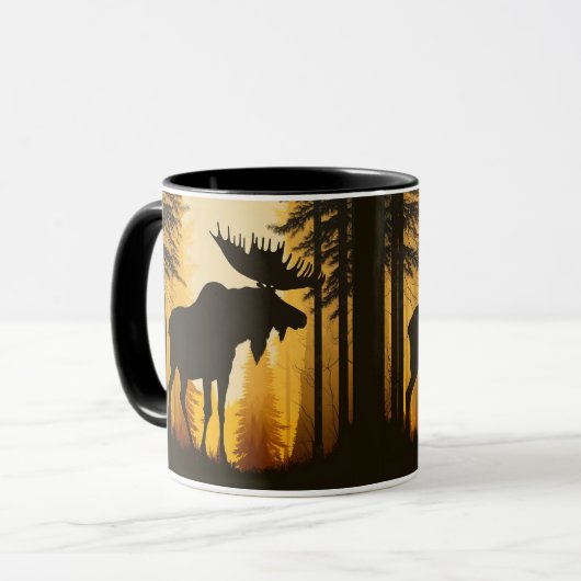 Wilderness Forest Bull Moose Rustiek Mok (Voorkant links)