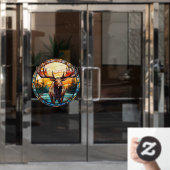 Wilderness Forest Moose Faux Stained Glass Raamsticker (Kantoordeur)