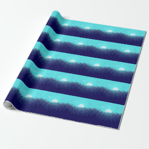 Wilderness Forest Sunrise Illustratie Cadeaupapier