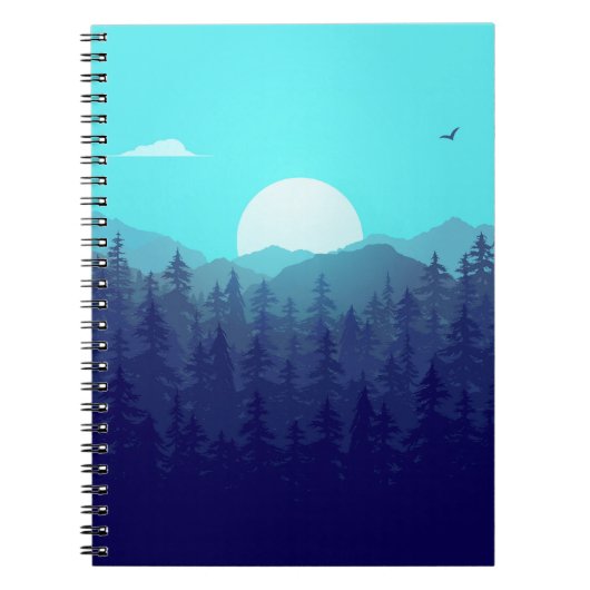 Wilderness Forest Sunrise  Illustratie Notitieboek (Voorkant)