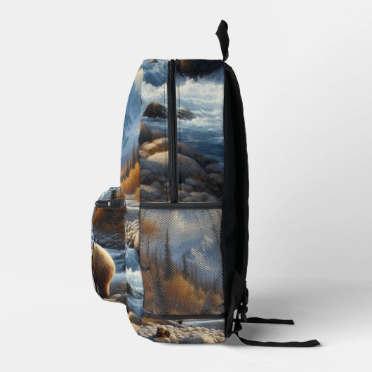 Wilderness Grizzly Beer Wildlife / Natuur Bedrukte Rugzak (Rechts)