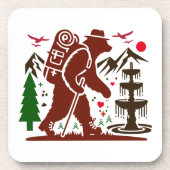 Wilderness Hiking Beer Explorer Art Print Bier Onderzetter (Voorkant)