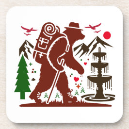 Wilderness Hiking Beer Explorer Art Print Bier Onderzetter