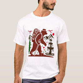 Wilderness Hiking Beer Explorer Art Print T-shirt