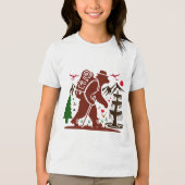 Wilderness Hiking Beer Explorer Art Print Tri-Blend Shirt (Voorkant)