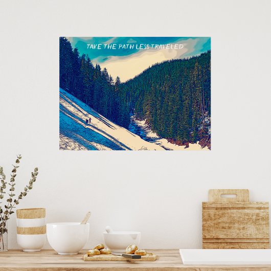 Wilderness Hiking Mountain Custom Gezegde Poster (Keuken)