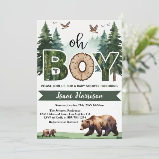 Wilderness Journey Baby shower Kaart (Staand voorkant)