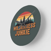 Wilderness junkie retro design ronde klok (Hoek)