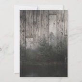 Wilderness Lake Pine Trees Forest & Houten Bruilof Kaart (Achterkant)