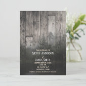 Wilderness Lake Pine Trees Forest & Wood Wedding Kaart (Staand voorkant)