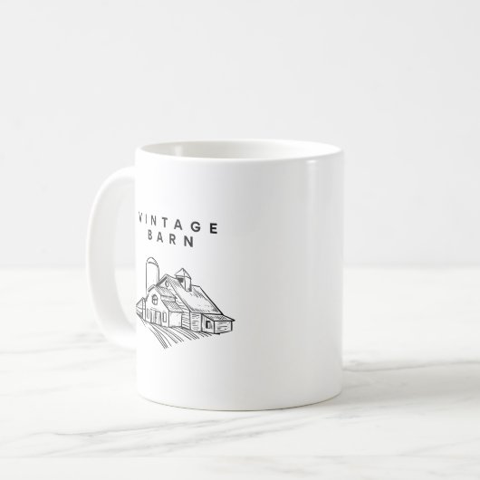 Wilderness Line Art  Minimal Mountain Mug Koffiemok (Voorkant links)