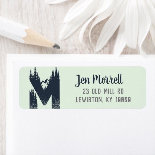 Wilderness Monogram "M" Return Address Label (Insitu)