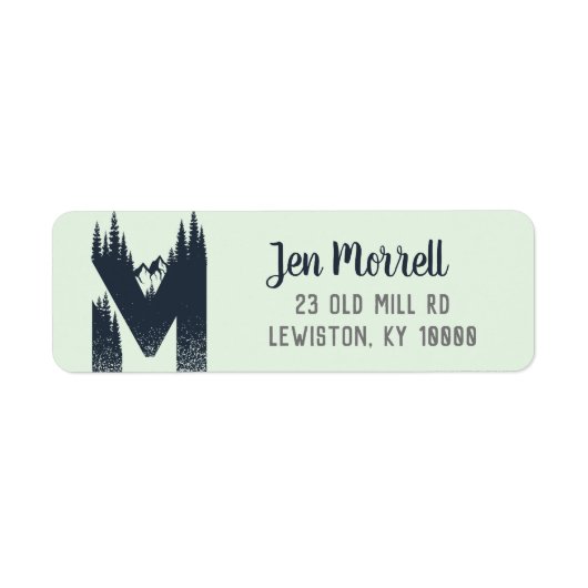 Wilderness Monogram "M" Return Address Label (Voorkant)