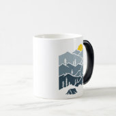 Wilderness Mountain Forest Tent Camper Magische Mok (Voorkant rechts)