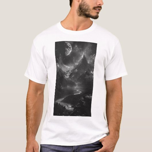 Wilderness Mountain Uitzicht Fotografie T-shirt (Voorkant)