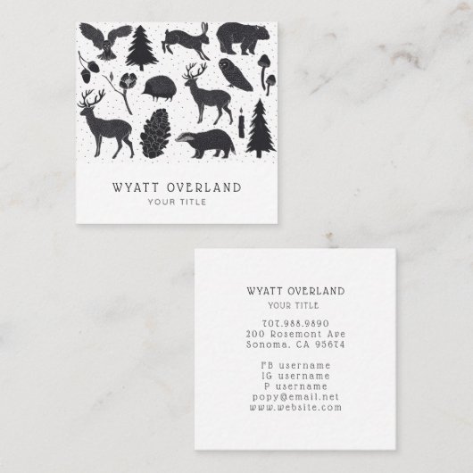 Wilderness Naturalist Wandelgids Vierkante Visitekaartje (Voorkant / Achterkant)