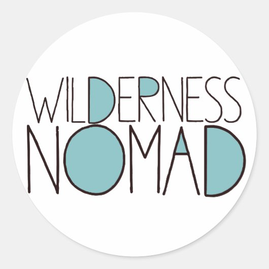 Wilderness Nomad Ronde Sticker (Voorkant)