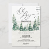 Wilderness Oh Boy Calligraphy Baby shower Kaart (Voorkant)