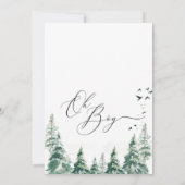Wilderness Oh Boy Calligraphy Baby shower Kaart (Achterkant)