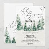Wilderness Oh Boy Calligraphy Baby shower Kaart (Voorkant / Achterkant)