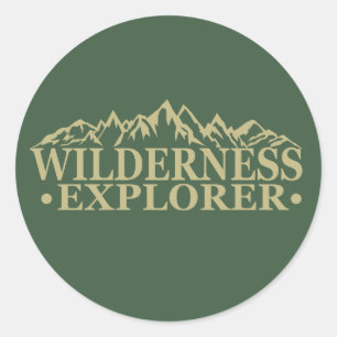 Wilderness ontdekkingsreiziger outdoor wandelaars  ronde sticker
