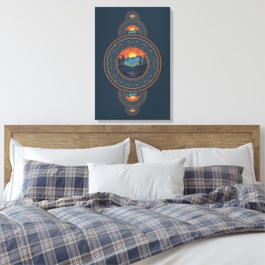  Wilderness Ornamental Mandala Canvas (Insitu (Slaapkamer))