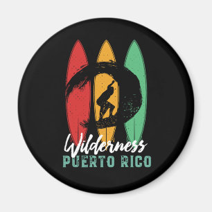 Wilderness Puerto Rico Beach  Retro Surfing Magneet