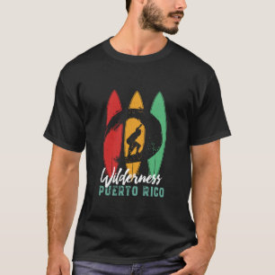 Wilderness Puerto Rico Beach  Retro Surfing T-shirt
