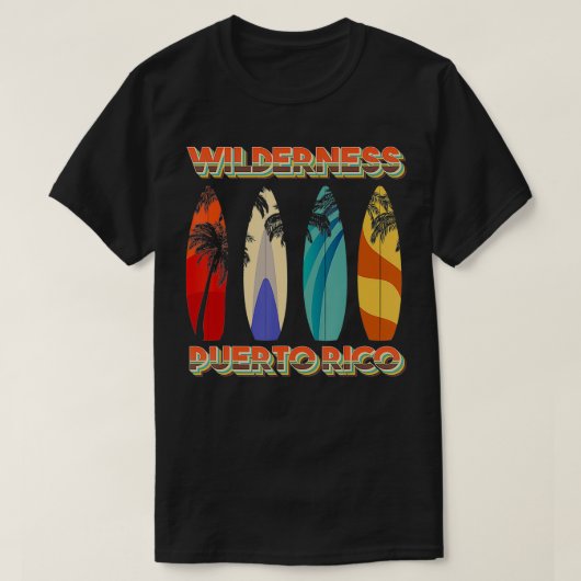 Wilderness Puerto Rico Retro Surf Board T-shirt (Design voorkant)