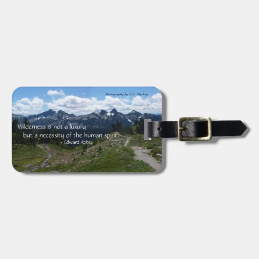 Wilderness Quote (Tatoosh Range) Bagagelabel (Voorkant horizontaal)