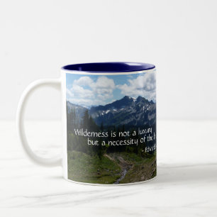 Wilderness Quote (Tatoosh Range) Tweekleurige Koffiemok