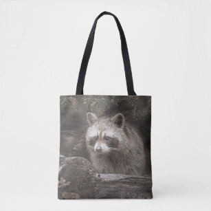 Wilderness Raccoon Herfst Canvas tas