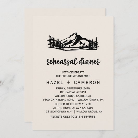  Wilderness Rehearsal Dinner Kaart (Voorkant / Achterkant)