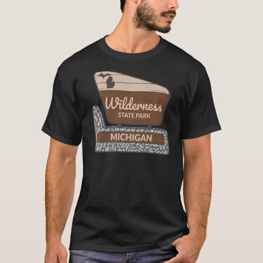 Wilderness State Park Michigan MI Welkomstteken Va T-shirt (Voorkant)