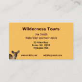 Wilderness Tours Visitekaartje (Achterkant)