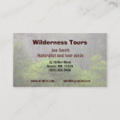 Wilderness Tours Visitekaartje (Achterkant)
