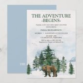 Wilderness Trees Bruin Beer Baby shower Kaart (Voorkant / Achterkant)