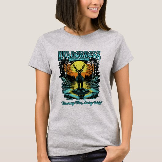 Wilderness Wanderer Herten in het Bos T-shirt (Voorkant)