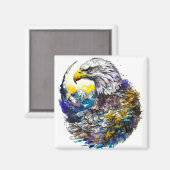 Wilderness Waterverf Forest Moon Eagle Magneet (Voorkant / Achterkant)