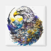 Wilderness Waterverf Forest Moon Eagle Magneet (Voorkant)