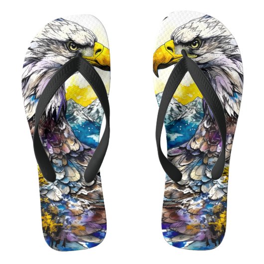 Wilderness Waterverf Forest Moon Eagle Teenslippers (Voetbed)