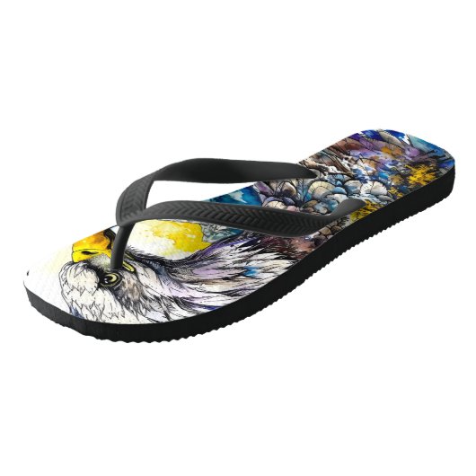 Wilderness Waterverf Forest Moon Eagle Teenslippers (Schuin)